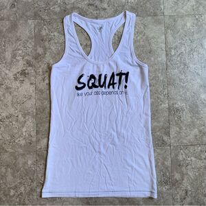 ALO Yoga White Tank Top with Motivational Print Size Small